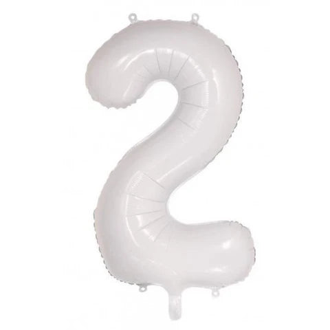 Foil Number Two Balloon White