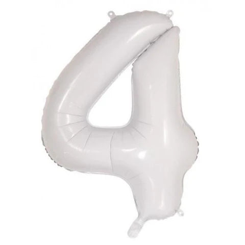Foil Number Four Balloon White