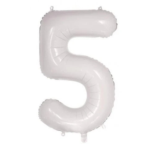 Foil Number Five Balloon White