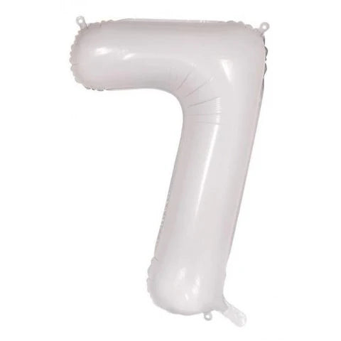 Foil Number Seven Balloon White
