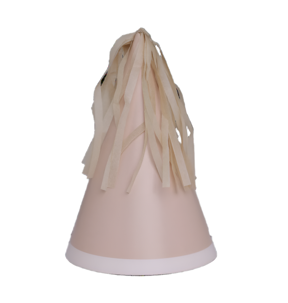 Party Hat with Tassel Topper - White Sand x10
