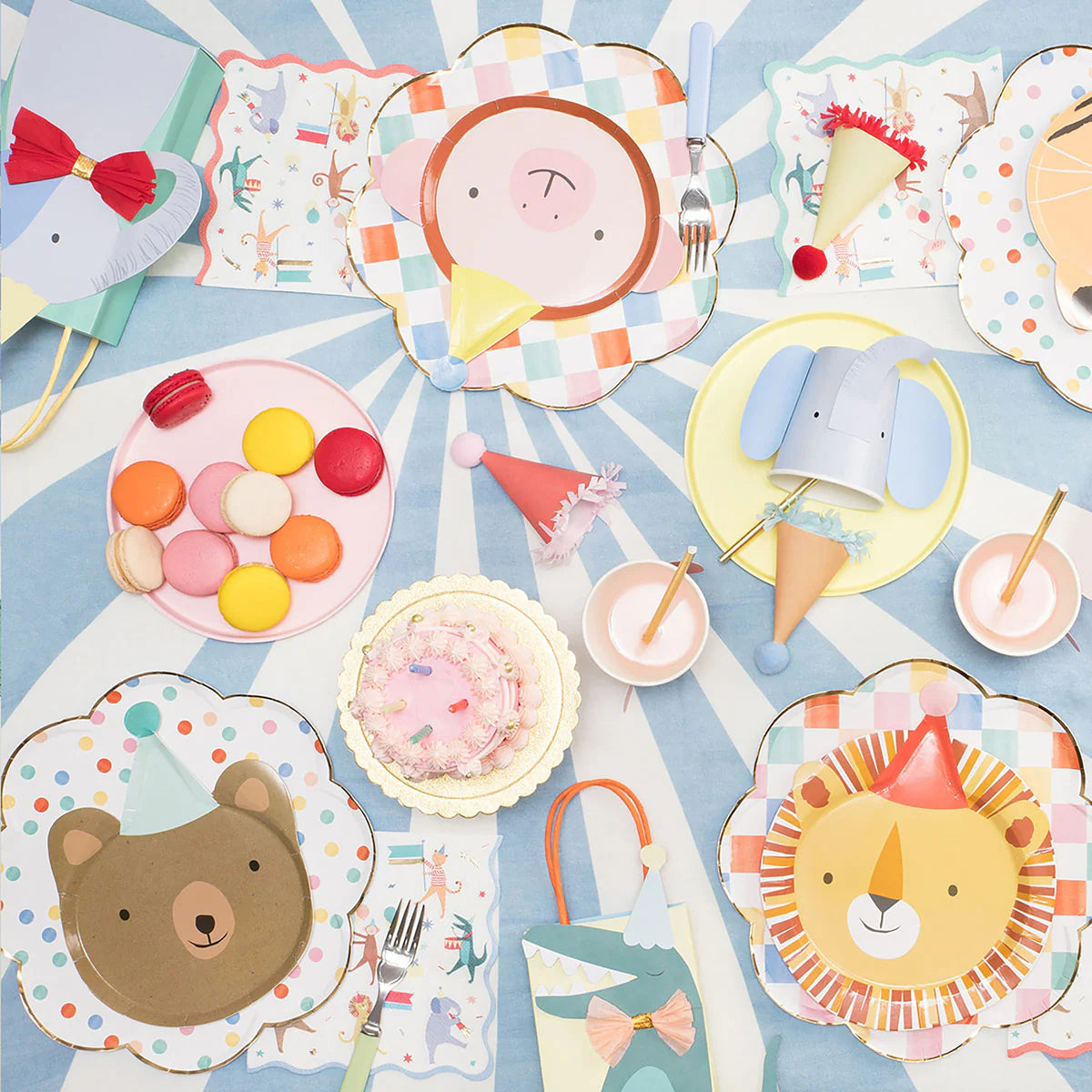 Meri Meri Animal Parade Die Cut plates (x8)