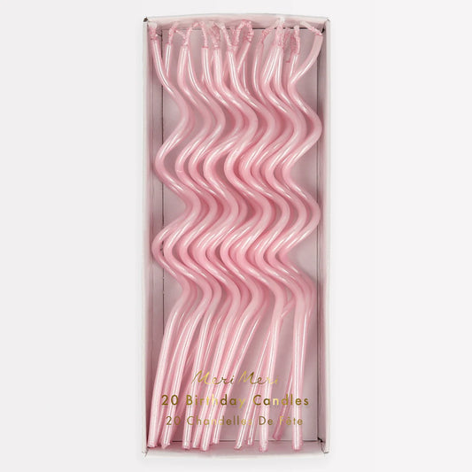 Meri Meri Pink Swirly Candles