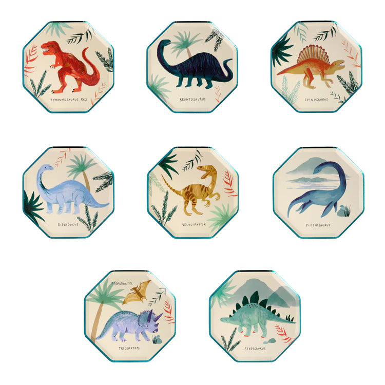 Meri Meri Dinosaur Kingdom Dinner Plates (x 8)