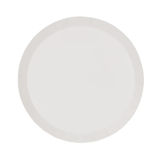 White Round Snack Plate - x10