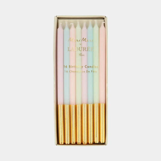 Meri Meri Laduree Paris Gold Dipped Candles (x 16)
