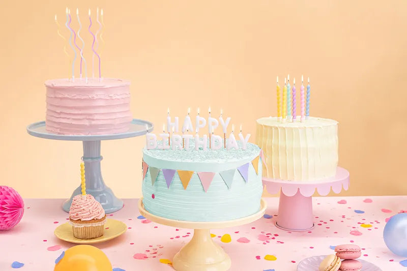 Happy Birthday White Candles