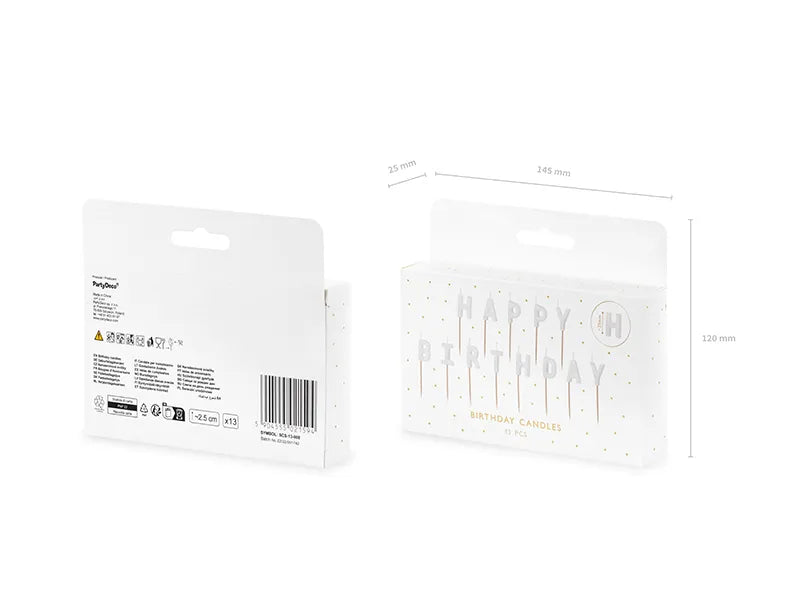 Happy Birthday White Candles