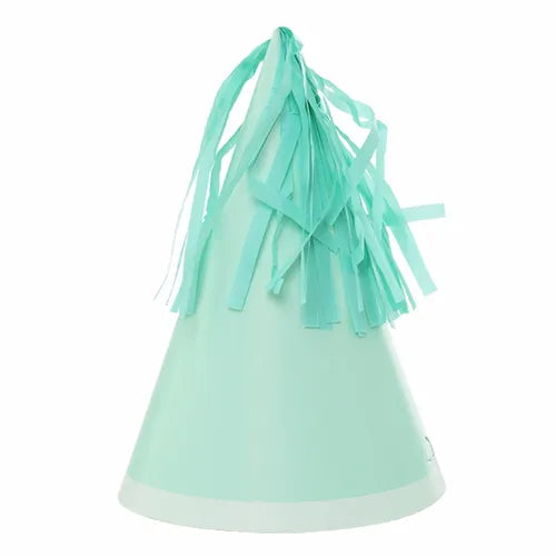 Party Hat with Tassel Topper Mint Green x10