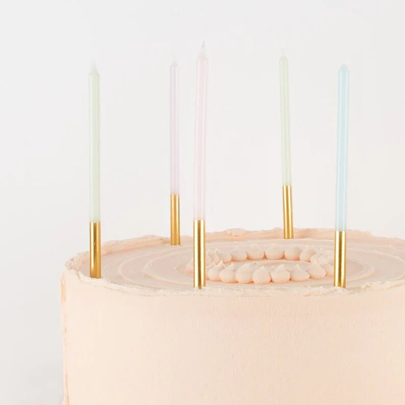 Meri Meri Laduree Paris Gold Dipped Candles (x 16)