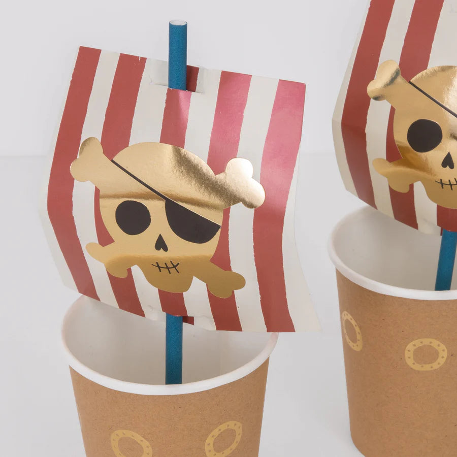 Meri Meri Pirate Cup & Straw Set x (8)