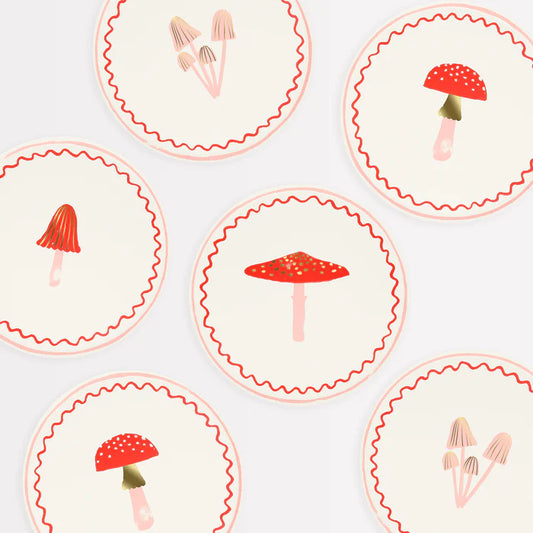 Meri Meri Merry Mushroom Side Plates - x8