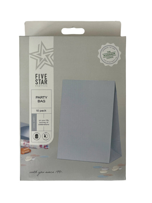 Paper Party Bags - Cool Grey x10