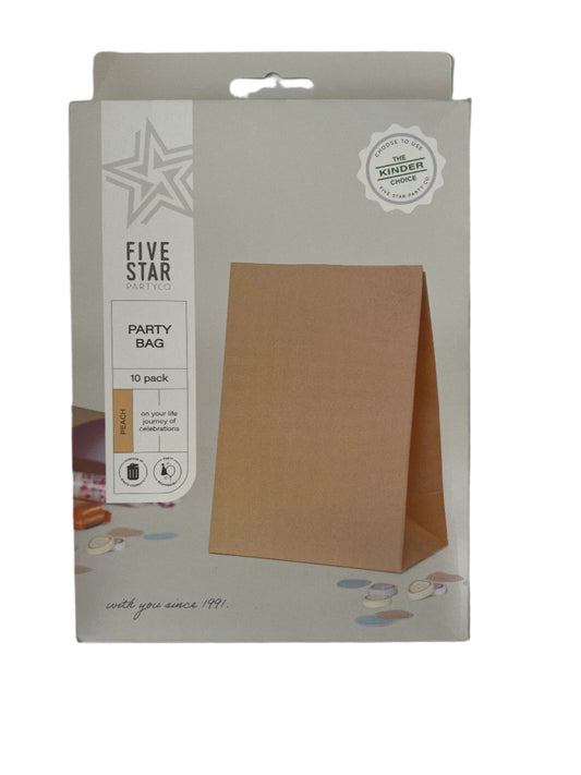 Paper Party Bags - Peach x10