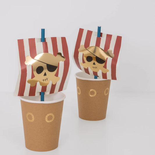 Meri Meri Pirate Cup & Straw Set x (8)