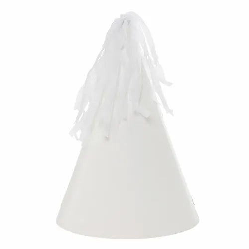 Party Hat with Tassel Topper White x10