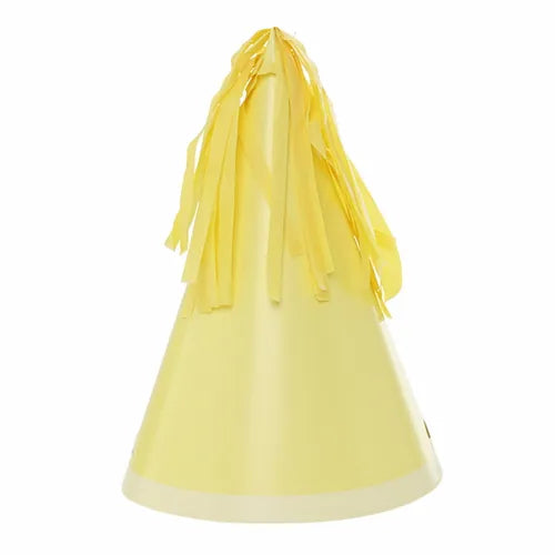 Party Hat with Tassel Topper - Pastel Yellow x10