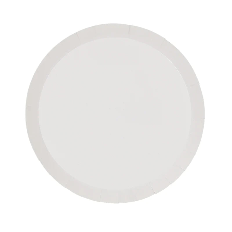 White Round Snack Plate