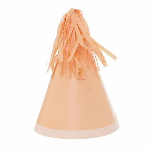 Party Hat with Tassel Topper Peach x10