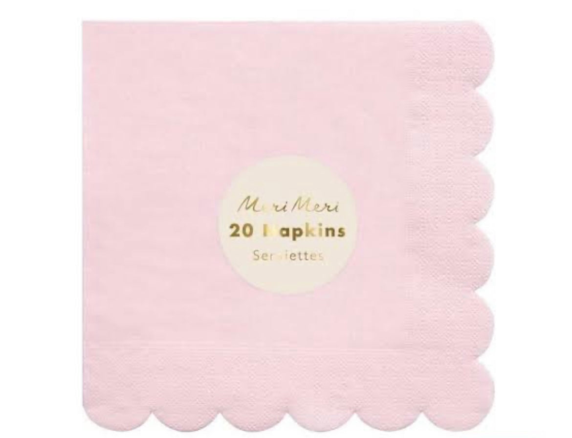 Meri Meri pale pink napkins x20 ( Small)